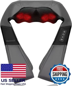 Masajeador Shiatsu Cuello y Espalda con Calor, Tejido Profundo Amasado 3D para Aliviar el Dolor - Imagen 1 de 8
