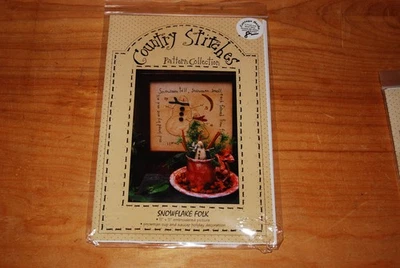 Country Stitches SNOWFLAKE FOLK Snowman Holiday Decor Pattern - Image 1 of 3