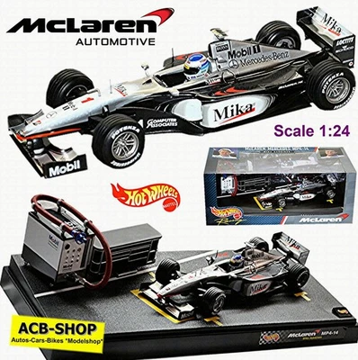 Mclaren Mp4-14 #1 Mika Häkkinnen 1999 + Box Pit Stop 1:24 Hot Wheels - Immagine 1 di 4