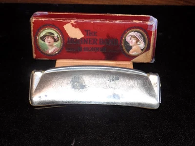 Banda Marina Vintage M. Hohner Armónica Hecha en Alemania Llave de E en caja Foto 1 de 4