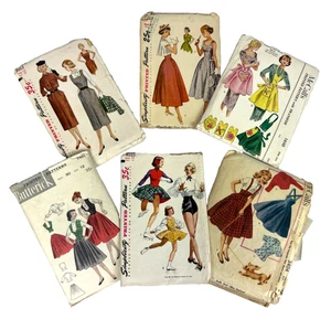 6 Vintage Sewing Patterns Teenagers 1949-1950s McCalls Simplicity Butterick - Picture 1 of 12