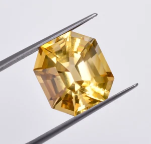 10.45 Carats Natural Yellow Citrine Cushion Shape Custom Cut Loose Gemstone - Picture 1 of 4