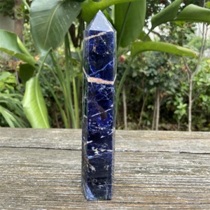 520g 210mm Natural Sodalite Obelisk Quartz Crystal Tower Point Healing Reiki C5 - Picture 1 of 12