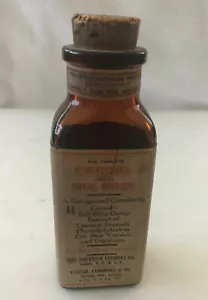BOTELLA DE MEDICINA DE SALES CAROIDES Y BILIARES vidrio ámbar De colección Medicina Farmacia - Imagen 1 de 6