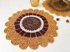 Set of 6 Handmade beaded tablemat, 14 inch, spring floral charger placemat