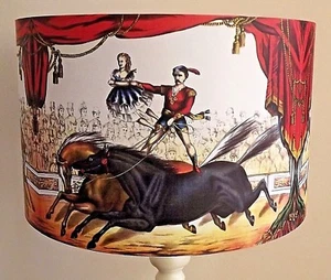 Zirkuslampenschirm, Nr. 3, viktorianisch, Pferde, Acrobat, Vintage, Shabby Chic, kostenloses Geschenk - Bild 1 von 5