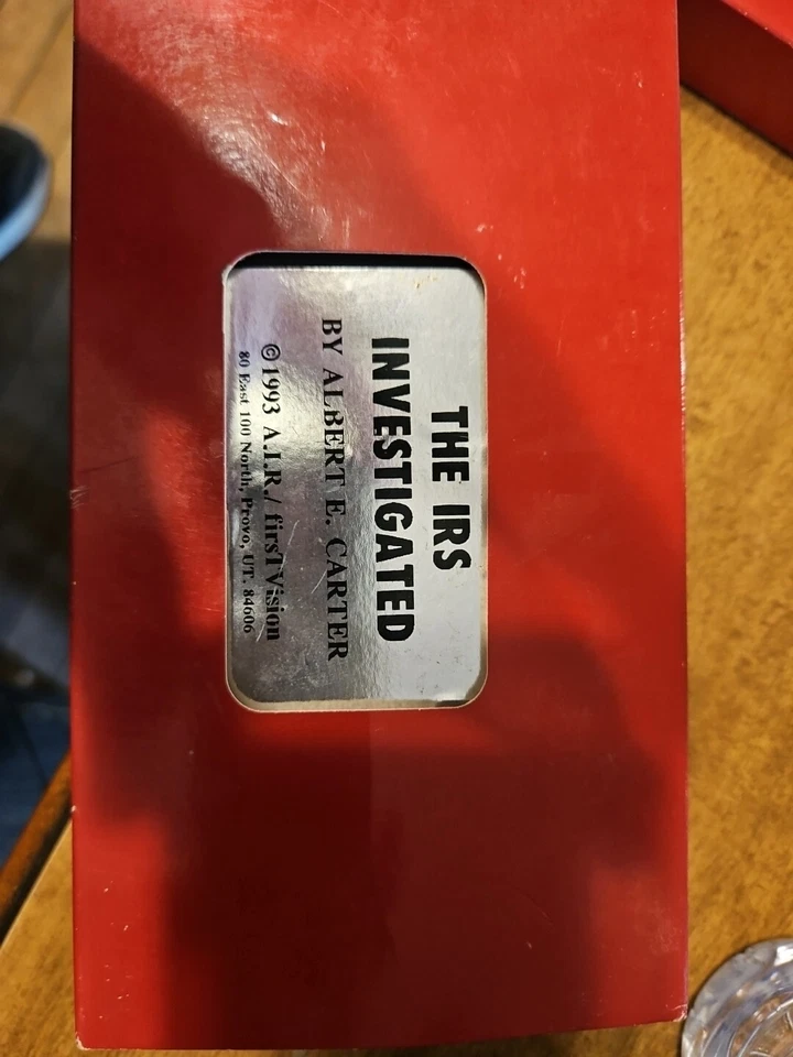 VHS 1993 A.I.R. IRS Investigated Politics Conspiracy Theory Albert Carter Foto 1 de 1