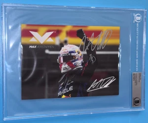 Max Verstappen “4x F1 Champion” Signed Hero Promo Card Auto BAS Beckett BGS 10 - Picture 1 of 8