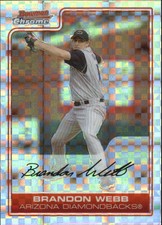 2006 Bowman Chrome X-Fractors Diamondbacks Baseball Card #23 Brandon Webb /250
