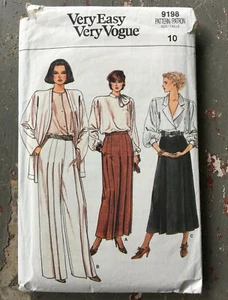 Vogue 9198 SKIRT & PANTS Culottes Sz 10 Uncut 1980's Vintage  - Picture 1 of 3