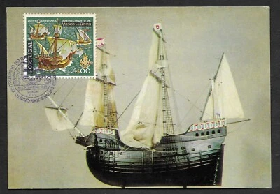 Vasco da Gama Sea Route to India Ship 1969 Portugal maxicard postcard Nau - Image 1 of 2