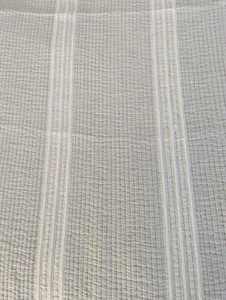 Copriletto West Olmo Cotone Biologico e Lino King Size Grigio e Avorio Righe - Foto 1 di 5