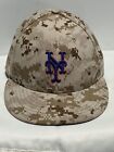 Mlb New York Mets Hat 6  7/8 By New Era Camo Style Army Military Usa  Blue Logo