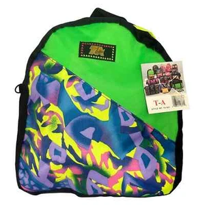 Vintage NWT Trendy Backpack, Neon Green Abstract from the 90's Y2K Millennial - Picture 1 of 9