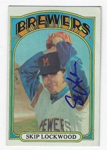 Autographed 1972 Topps SKIP LOCKWOOD Milwaukee Brewers Card #497 -w/COA - Picture 1 of 1