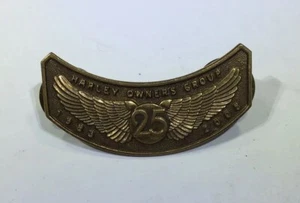 Harley Davidson Harley Owners Group HOG 25th Anniversary Brass Hat Jacket Pin - Picture 1 of 4