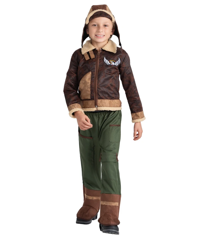 Disfraz de aviador de América para niños - Juego de vestir de piloto de combate para niños Foto 1 de 2