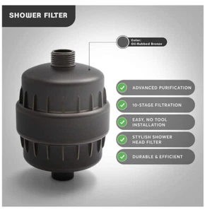 Neu Carson Chase Duschfilter 10 Stufen - Filter Antik Messing Neu - Bild 1 von 9