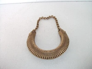 Vintage Solid Brass Engrave Handcrafted Jali Cut Unique Shape Horse/Camel Anklet - Picture 1 of 12