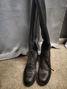 Vintage Talbot's Goodyear Riding Boots Women's 7 Black Lace - Picture 1 of 9