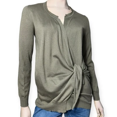 Allude 女式 S 码灰色棉羊绒紧身轻便针织裹身开衫 — 第 1/4 张图片