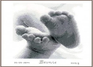 Vervaco Counted Cross Stitch Kit Little Baby Feet 7.2" x 8" 7" by 8", Various - Picture 1 of 1