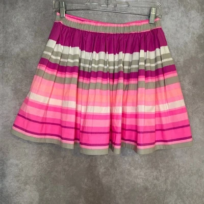 Kate Spade SATURDAY Pleated A-Line Pink Purple Gray Striped Skirt Size Medium - Image 1 of 4