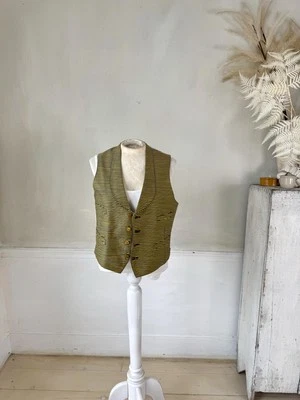 36 талия 1890-1910 викторианский эдвардианский жилет шерсти в полоску мужская одежда талия - Изображение 1 из 4