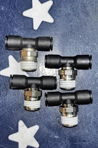 4X Parker LEGRIS 1/4 Push-to-Connect Fitting: Male Branch Tee, NPT 1/4" OD PTC - Picture 1 of 8