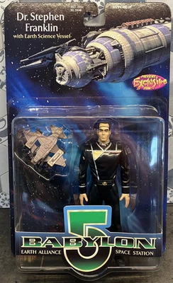巴比伦 5:斯蒂芬·富兰克林博士可动人偶和地球科学船,1997 年,全新带盒 — 第 1/2 张图片