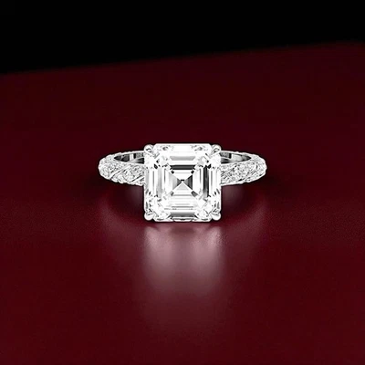 IGI Certified Lab Grown Diamond Engagement Ring 2.75 ct Asscher Cut 950 Platinum - Image 1 of 4