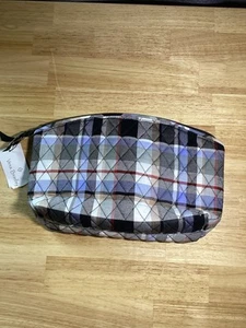 Vera Bradley Grand Travel Large Quilted Cosmetic Bag Perfectly Plaid NWT  - Picture 1 of 4