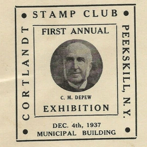 1937 Cortlandt Briefmarkenclub Cover - erste jährliche Ausstellung - Peekskill NY-Westchester - Bild 1 von 4