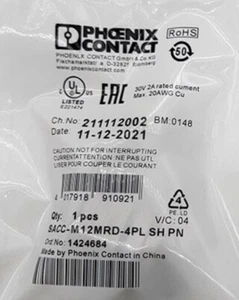 1pcs 1424684 Connector SACC-M12MRD-4PL SH PN #T4 - Bild 1 von 4