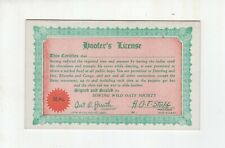1941 Gag Gift Card "Hoofer's License" Exhibit Supply Co Chicago