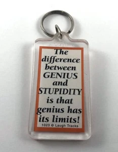 La diferencia entre genio y estupidez ~ llavero vintage - Imagen 1 de 1