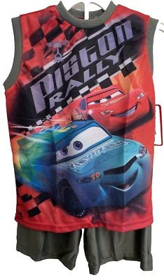 Disney Cars 2 PIEZAS Conjunto Corto Niños Talla 6 Estampado Camiseta sin Mangas Deslumbrante Pantalones Cortos Poliéster Foto 1 de 4