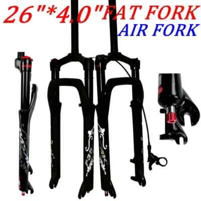 135mm Snow Fat / MTB Bicycle Line Locking Suspension Air Forks 26"4.0"Tire  - Image 1 of 4