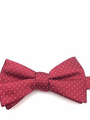 $100 Alfani Mens White Red Polka Dot Bow Tie Dress Classic Adjustable Bowtie - Image 1 of 4