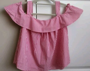 Crown & Ivy Tank Top Bold Moves Stripes Red Cotton Women Petite Medium PM EUC - Picture 1 of 4