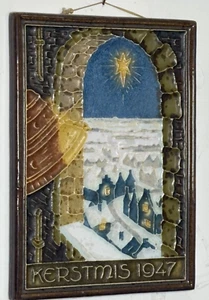Weihnachten / Christmas Cloisonné Royal Delft Fliese 1947 - Bild 1 von 1
