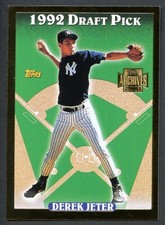 2001 Topps Archives GOLD FOIL BORDER 1992 Draft Pick #98 Derek Jeter RC See Pics