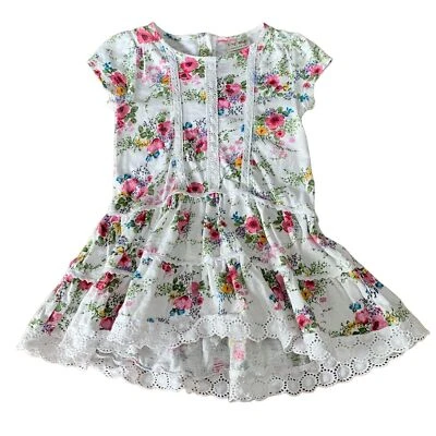 NEXT UK Vestido para Niño Pequeño 2-3 Bonito Floral Encaje Alto-Lo Foto 1 de 4