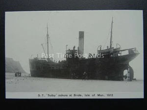Isle of Man Shipping Disaster S.T. SULBY (1) 1912 c1980s Postcard by Mannin - Picture 1 of 2