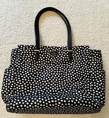 Kate Spade Purse Diaper Tote Kaylie Musical Dot Baby Bag Black/White Polka Dots - Image 1 of 4