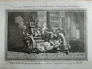 Malato, guarito da Ixora, Divinità indiana/ Acquaforte originale Portlock 1790  - Imagen 1 de 3