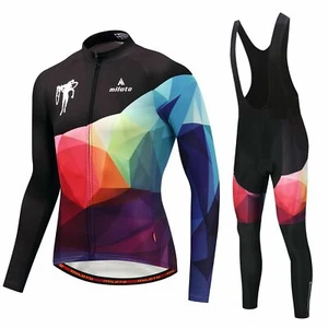 2024 Miloto Men's Long Sleeve Cycling Jersey Bib Pants Padded Bike Clothes Set - Picture 1 of 38
