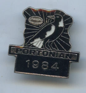 1984 SANFL PORT ADELAIDE FOOTY CLUB PORTONIAN ENAMELLED BADGE AJ PARKES N2 N319 - Picture 1 of 2
