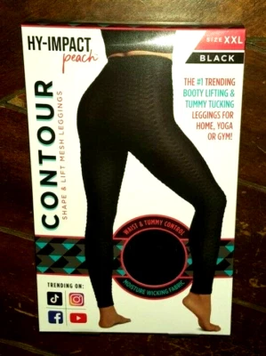 Leggings de malla negros con forma de contorno y elevación (talla: XXLarge) tela absorbente de humedad Foto 1 de 4