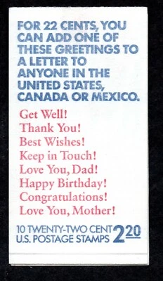 US Scott #BK155 complete booklet of 1 pane - Image 1 of 2